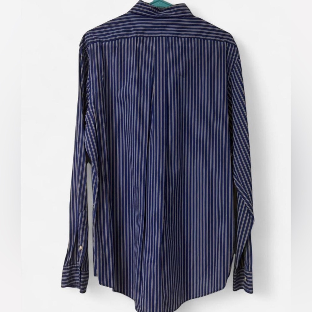 Ralph Lauren Blue Striped Button Down Shirt Size L | Mens | Vintage - Picture 5 of 5